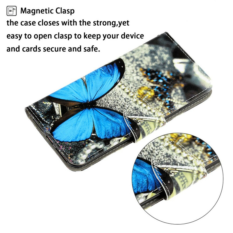 Xiaomi Redmi Note 9 Pro Case variaatiot Butterfly hihna