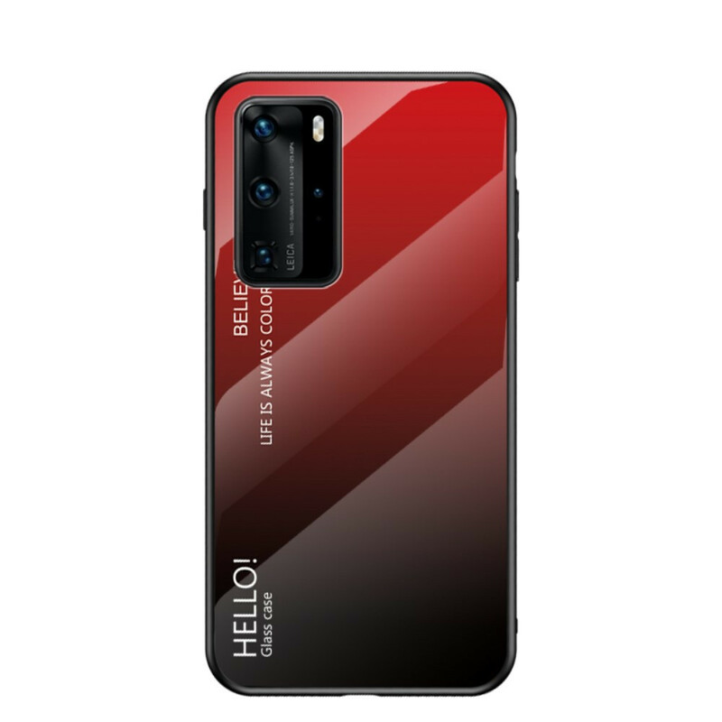 Huawei P40 Pro Cover Hello karkaistu lasi