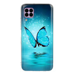 Huawei P40 Lite Butterfly Case Sininen fluoresoiva
