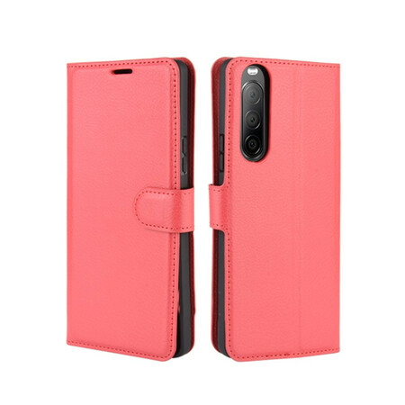 Sony Xperia 10 II Simil Nahkakotelo Lychee