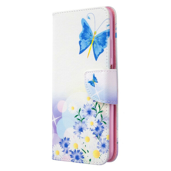 Kansi Huawei P40 Lite Maalattu perhosia ja kukkia