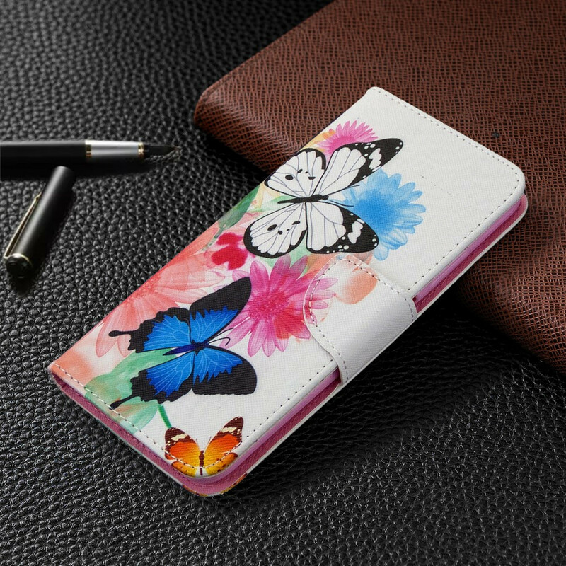 Kansi Huawei P40 Lite Maalattu perhosia ja kukkia