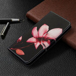 Huawei P40 Lite tapauksessa vaaleanpunainen kukka