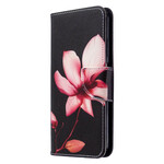 Huawei P40 Lite tapauksessa vaaleanpunainen kukka