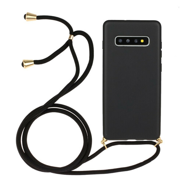 Samsung Galaxy S10 Plus silikonikotelo, jossa on värillinen johto