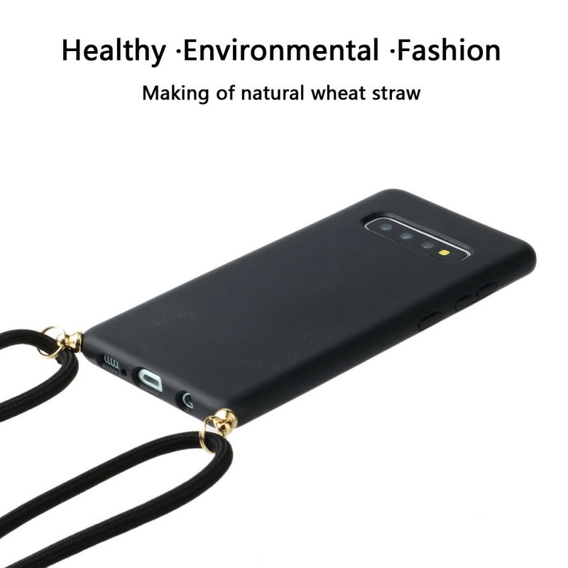 Samsung Galaxy S10 Plus silikonikotelo, jossa on värillinen johto