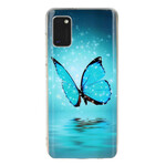 Samsung Galaxy A41 Perhonen Case Sininen fluoresoiva