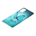 Samsung Galaxy A41 Perhonen Case Sininen fluoresoiva