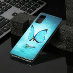 Samsung Galaxy A41 Perhonen Case Sininen fluoresoiva