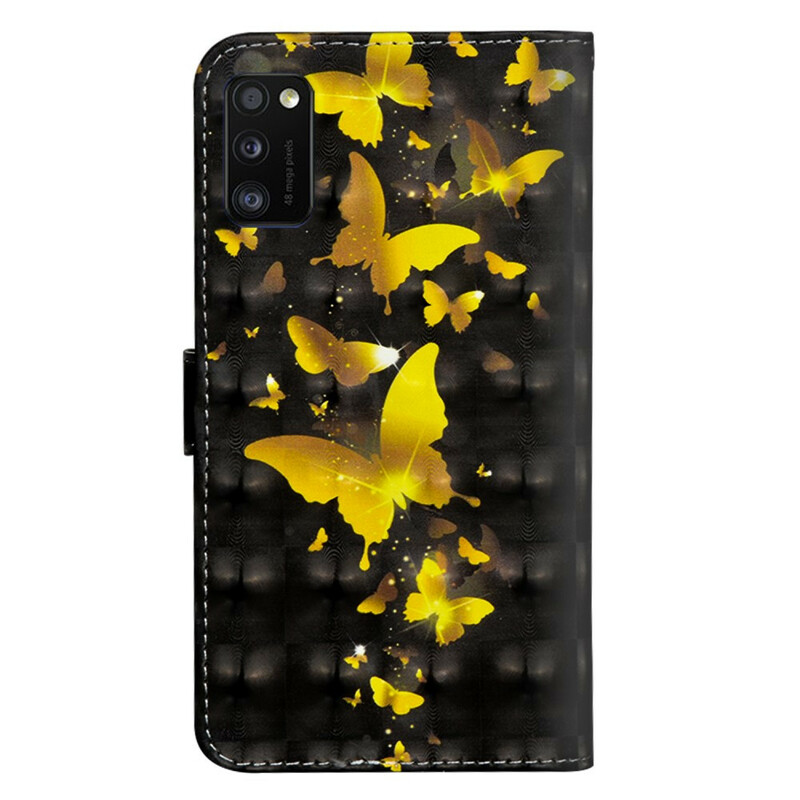 Samsung Galaxy A41 Kotelo Keltainen Perhoset