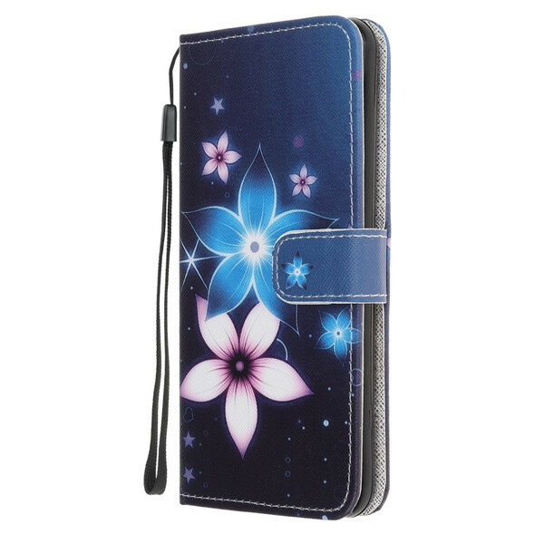 Kotelo Samsung Galaxy A41 Lunar Flowers hihnan kanssa
