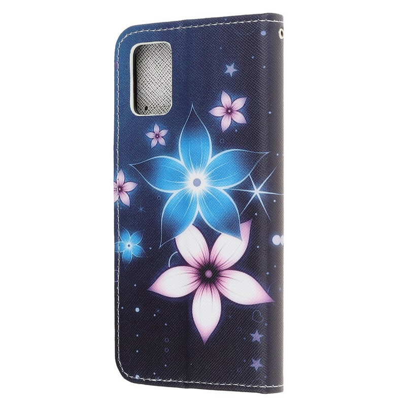 Kotelo Samsung Galaxy A41 Lunar Flowers hihnan kanssa