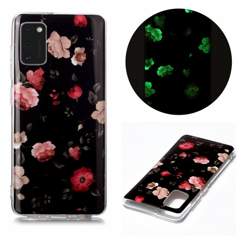 Samsung Galaxy A41 Kotelo Floralies sarja fluoresoiva