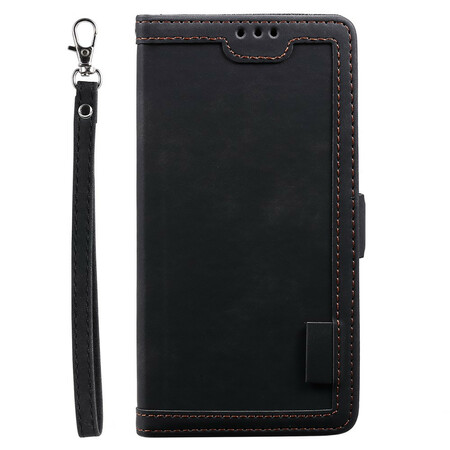 Samsung Galaxy A41 Kaksivärinen Faux Leather Case Vahvistettu ääriviivat