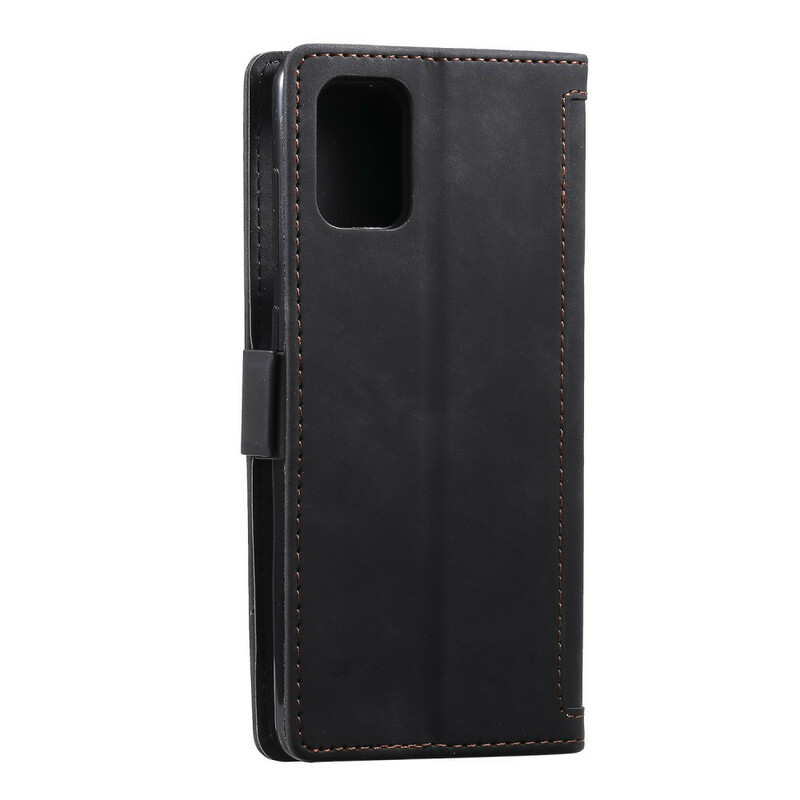 Samsung Galaxy A41 Kaksivärinen Faux Leather Case Vahvistettu ääriviivat