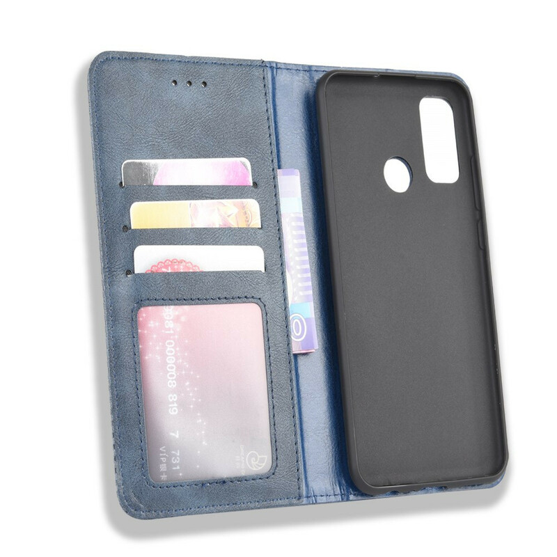 Flip Cover Huawei P Smart 2020 Nahkatehoste Vintage-tyyliin