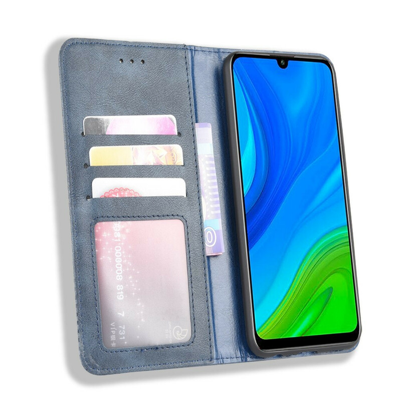 Flip Cover Huawei P Smart 2020 Nahkatehoste Vintage-tyyliin