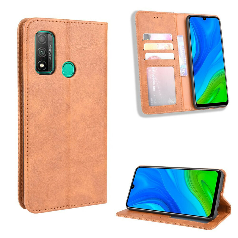 Flip Cover Huawei P Smart 2020 Nahkatehoste Vintage-tyyliin