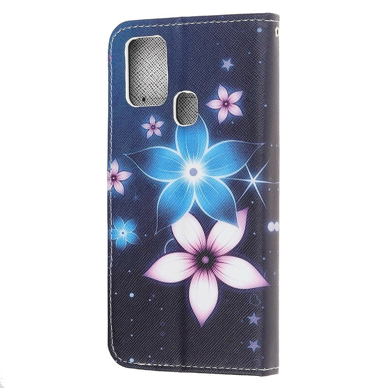 Kotelo Huawei P Smart 2020 Lunar Flowers hihnan kanssa