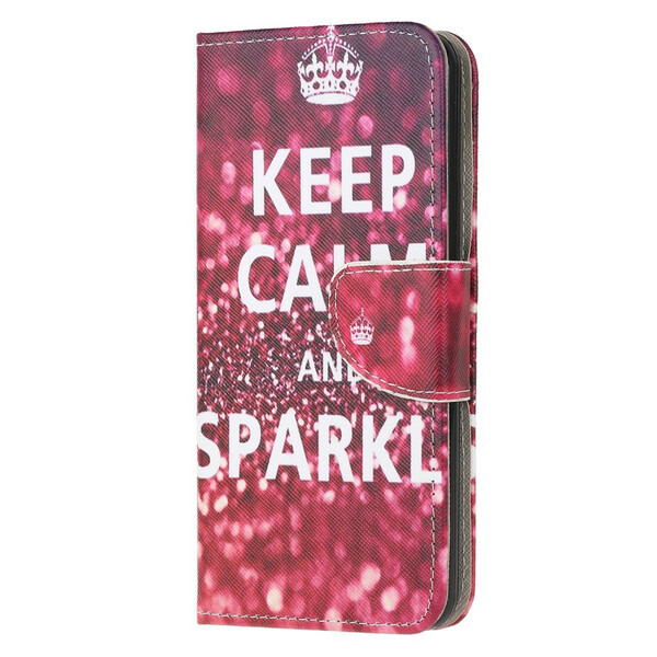 Samsung Galaxy A21s Keep Calm and Sparkle Case Kotelo