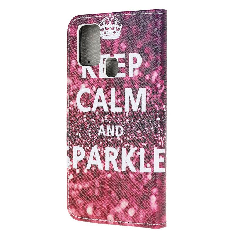 Samsung Galaxy A21s Keep Calm and Sparkle Case Kotelo