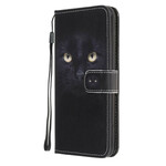 Samsung Galaxy A21s Musta Cat Eye Case hihnalla