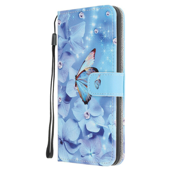 Samsung Galaxy A21s Diamond Butterfly hihna tapauksessa