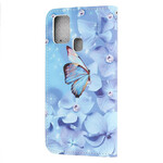 Samsung Galaxy A21s Diamond Butterfly hihna tapauksessa