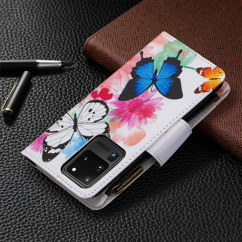 Samsung Galaxy S20 Ultra Asia Butterfly vetoketjullinen tasku