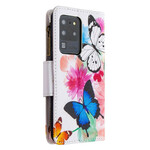 Samsung Galaxy S20 Ultra Asia Butterfly vetoketjullinen tasku