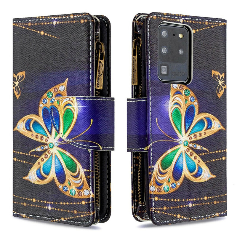 Samsung Galaxy S20 Ultra Asia Butterfly vetoketjullinen tasku