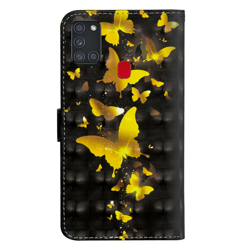 Samsung Galaxy A21s Keltainen perhoset Case