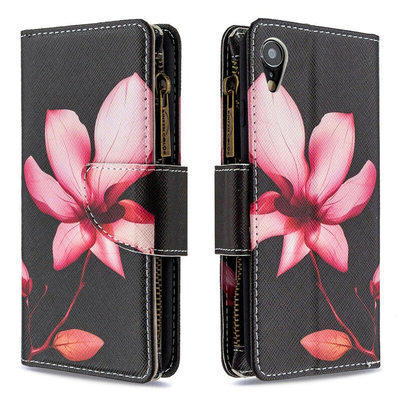 iPhone XR kannen vetoketjullinen tasku Kukka