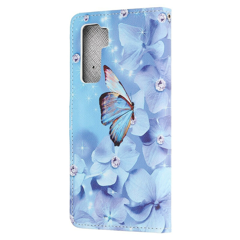 Huawei P40 Lite 5G Diamond Butterfly hihna tapauksessa
