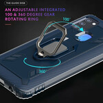 Samsung Galaxy A21s Ring ja hiilikuitu Case