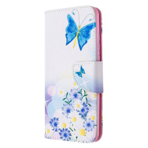 Kansi Huawei P Smart 2020 Maalattu perhosia ja kukkia