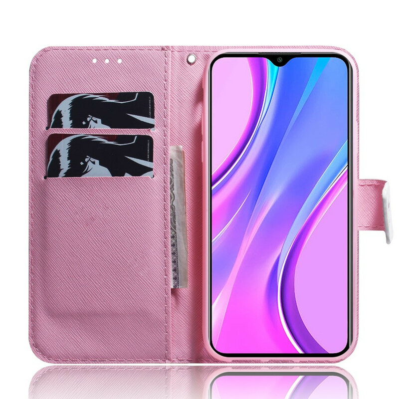 Xiaomi Redmi 9 Kukka Case Vanha vaaleanpunainen