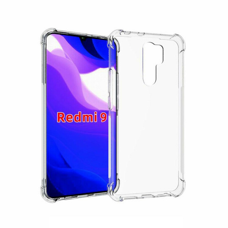 Xiaomi Redmi 9 läpinäkyvä kuori Vahvistetut kulmat