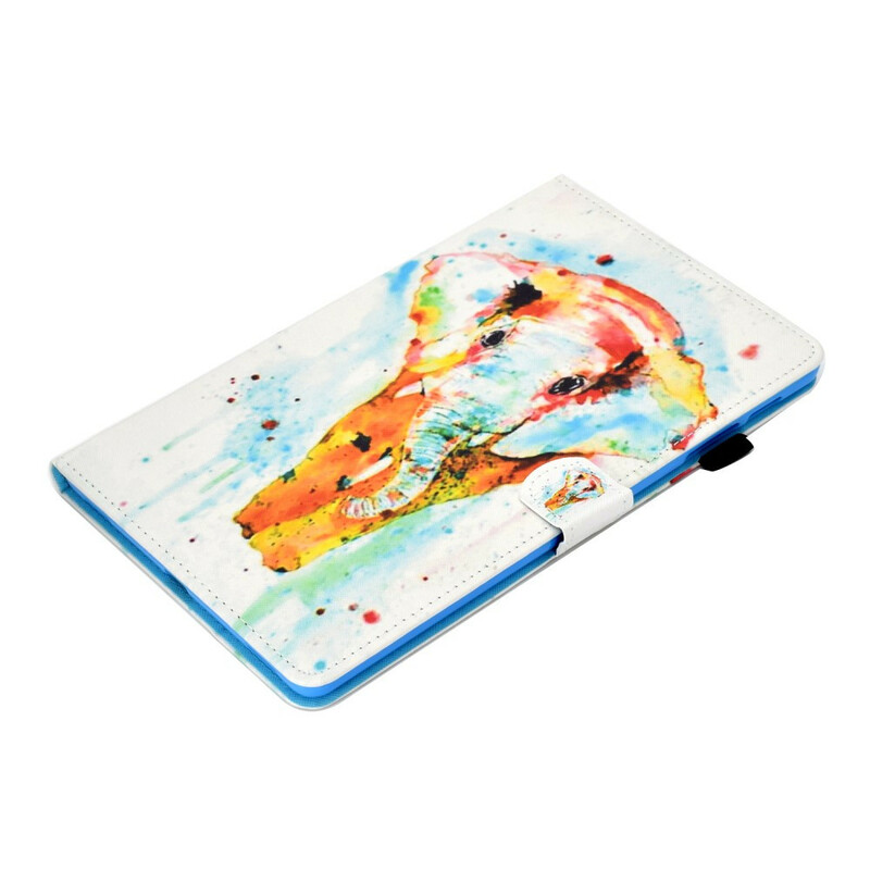 Samsung Galaxy Tab S6 Lite Kotelo Akvarelli Elefantti