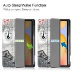 Smart Case Samsung Galaxy Tab S6 Lite Retro Stylo haltija Eiffel-torni Smart Case Samsung Galaxy Tab S6 Lite Retro Stylo haltija