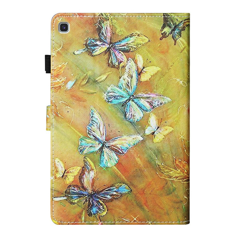 Samsung Galaxy Tab S6 Lite tapauksessa maalattu perhoset