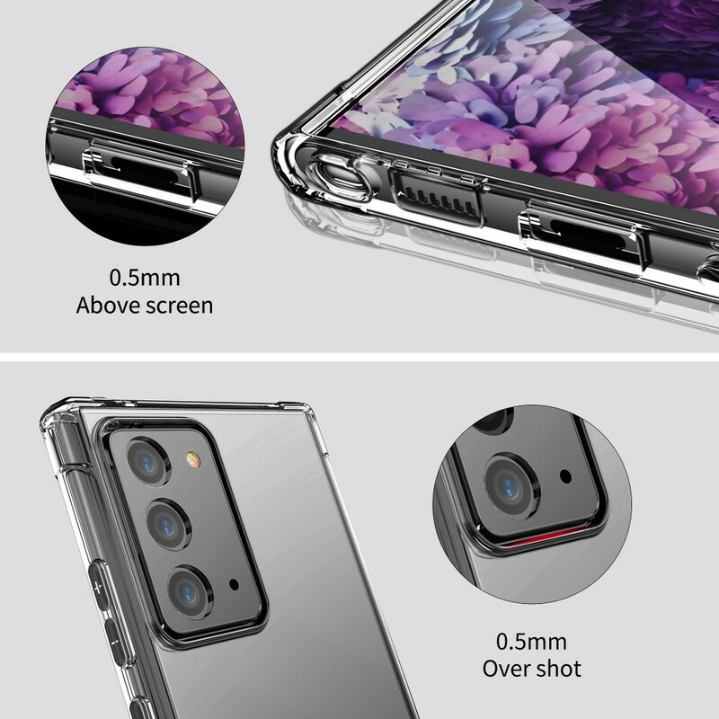 Samsung Galaxy Note 20 läpinäkyvä tapaus LEEU Suojatyynyt