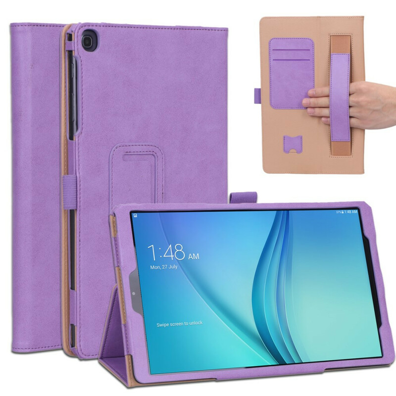 Samsung Galaxy Tab A 10.1 (2019) nahkatyylinen kotelo, jossa on hihna