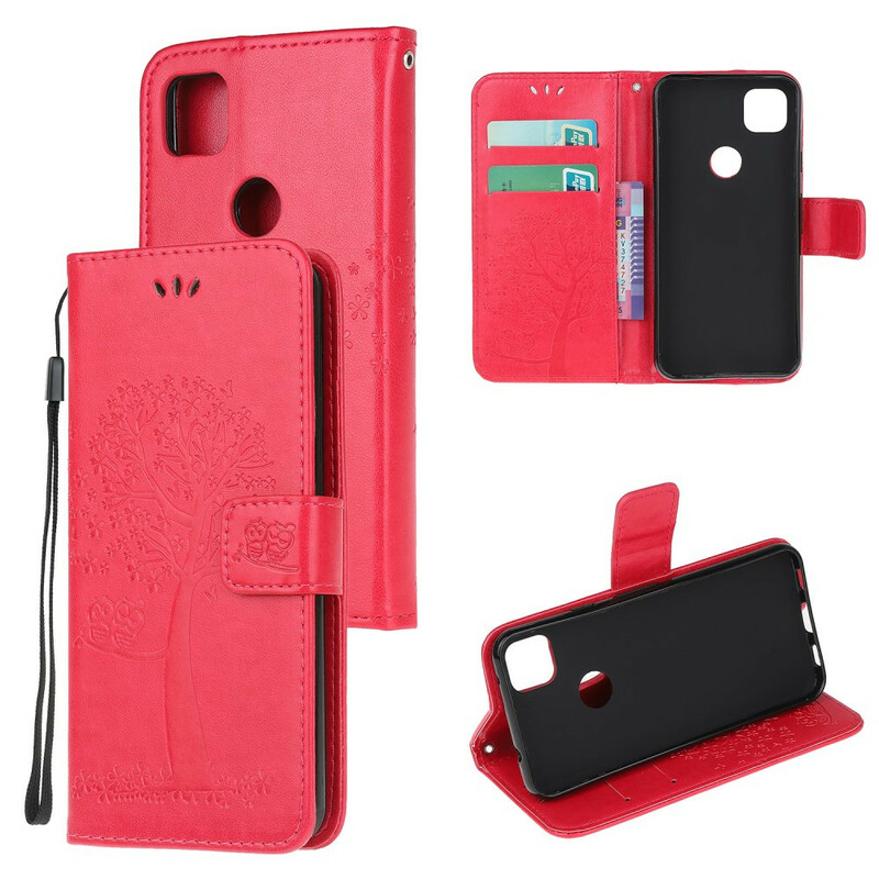 Google Pixel 4a Puu & Pöllö hihnan kotelo