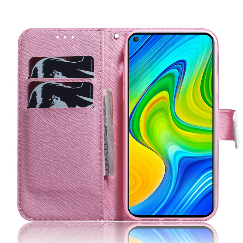 Xiaomi Redmi Note 9 Kukka Case Vanha vaaleanpunainen