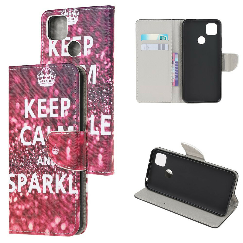 Xiaomi Redmi 9C Keep Calm and Sparkle Case (Pidä rauhassa ja säihkyä)