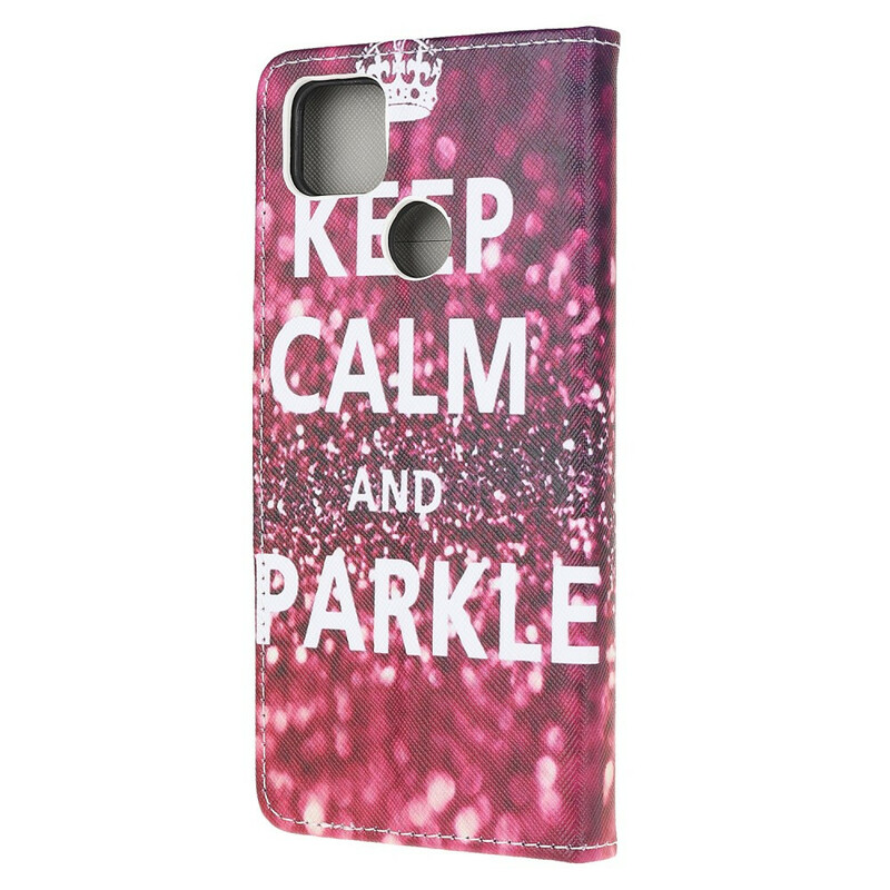 Xiaomi Redmi 9C Keep Calm and Sparkle Case (Pidä rauhassa ja säihkyä)