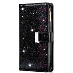 Samsung Galaxy Note 20 Ultra Glitter lompakko vetoketjukotelo