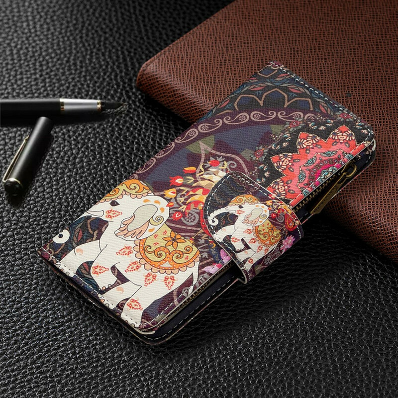 Xiaomi Redmi 9 Elefantti vetoketju Pocket Case