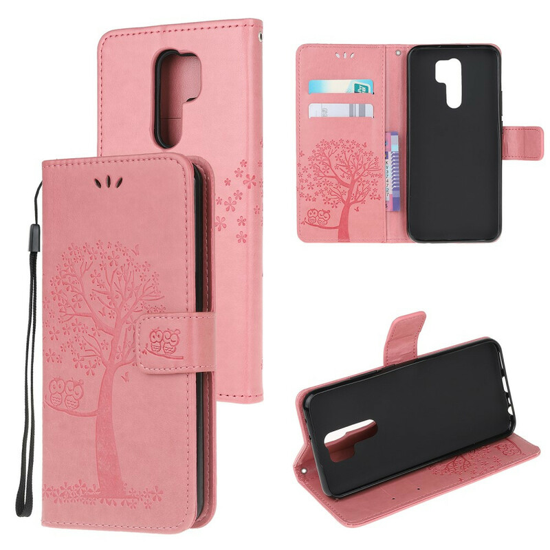 Xiaomi Redmi 9 puu ja pöllö hihna tapauksessa